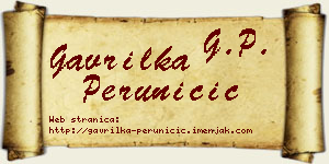 Gavrilka Peruničić vizit kartica